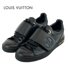 ルイヴィトン LOUIS VUITTON フロントローライン スニーカー 靴 シューズ レザー ブラック 黒 ロゴ