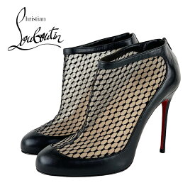 クリスチャンルブタン Christian Louboutin ブーツ ショートブーツ 靴 シューズ レザー メッシュ ブラック 黒 ブーティ