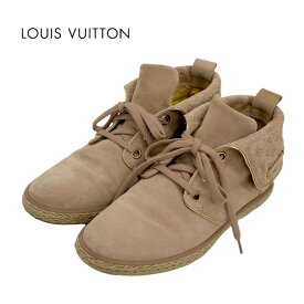 ルイヴィトン LOUIS VUITTON スニーカー 靴 シューズ スエード ピンク レースアップシューズ モノグラム エスパドリーユ 折り返し