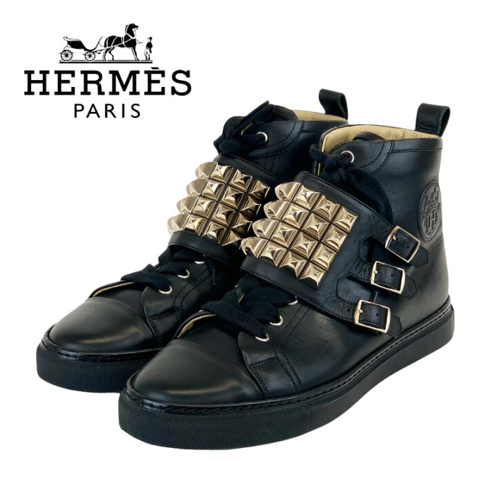 楽天市場】エルメス HERMES スニーカー 靴 シューズ レザー ブラック 