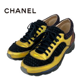 シャネル CHANEL スニーカー 靴 シューズ ツイード スエード レザー マルチカラー ココマーク