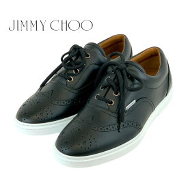 ジミーチュウ JIMMY CHOO スニーカー 靴 シューズ レザー ブラック 黒 未使用 ロゴ メンズ