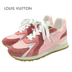 ルイヴィトン LOUIS VUITTON ランアウェイライン スニーカー 靴 シューズ スエード キャンバス レザー ピンク 未使用 LVロゴ インヒール