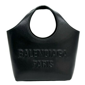 バレンシアガ BALENCIAGA メアリーケイト XS ロゴ バッグ トートバッグ スムースレザー ブラック 黒 シルバー金具 ミニ ハンドバッグ