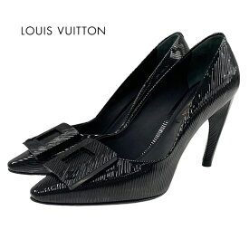 ルイヴィトン LOUIS VUITTON パンプス 靴 シューズ パテント ブラック 黒 LVロゴ スクエア