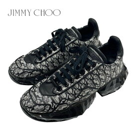 ジミーチュウ JIMMY CHOO DIAMOND スニーカー 靴 シューズ ロゴ ラメ レザー ブラック シルバー ギフト プレゼント 送料無料