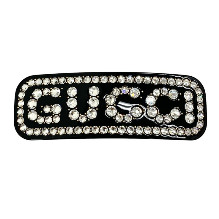 楽天市場】グッチ GUCCI ヘアアクセサリー ブラック 黒 バレッタ ロゴ 