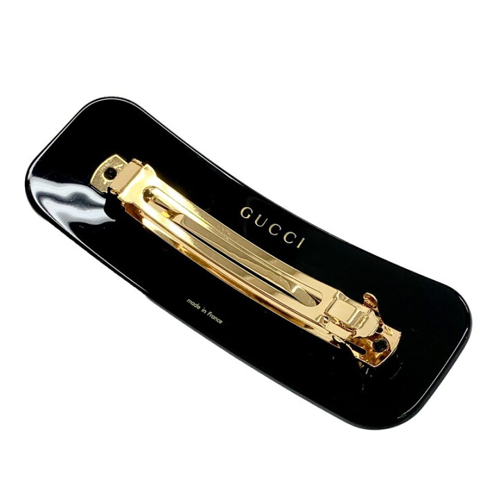 楽天市場】グッチ GUCCI ヘアアクセサリー ブラック 黒 バレッタ ロゴ 
