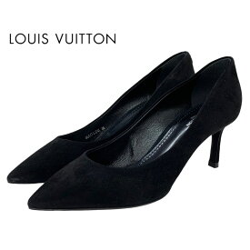 ルイヴィトン LOUIS VUITTON パンプス 靴 シューズ スエード ブラック 黒 ロゴ フォーマルシューズ