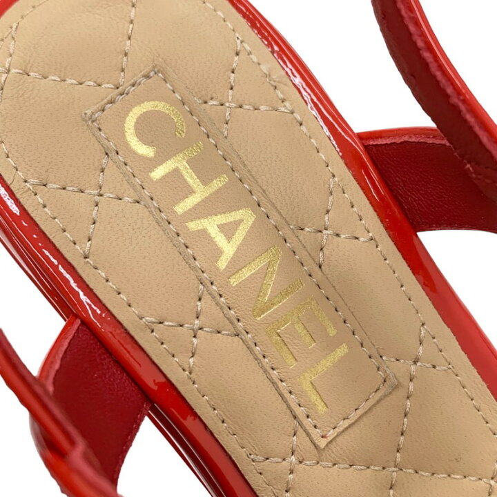楽天市場】シャネル CHANEL サンダル 靴 シューズ パテント ストロー