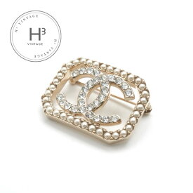 シャネル CHANEL ブローチ コサージュ ゴールド ココマーク ラインストーン パール