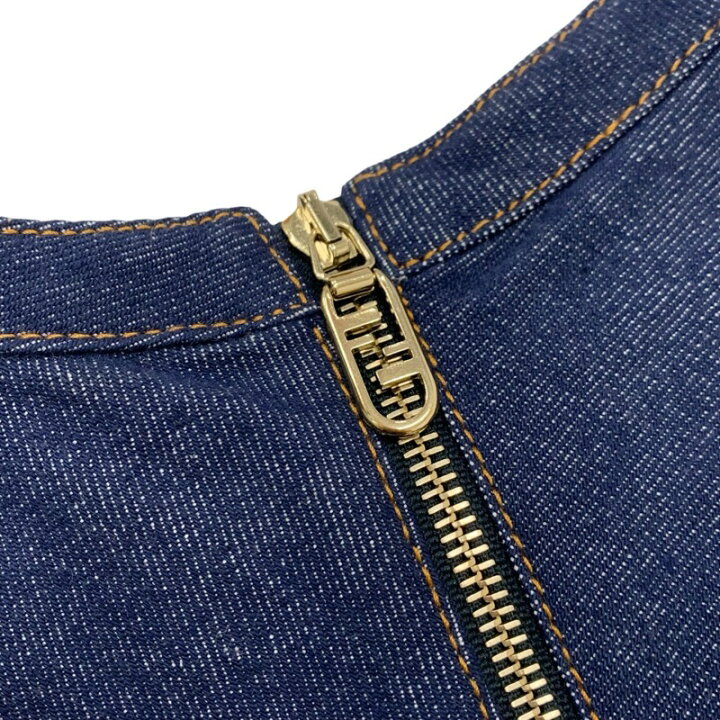 楽天市場】フェンディ FENDI ワンピース コットン ブルー ゴールド 