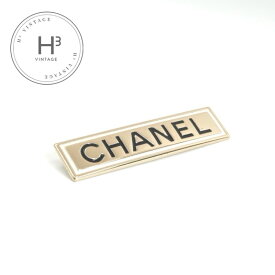 シャネル CHANEL ブローチ コサージュ ゴールド ブラック ホワイト ロゴ