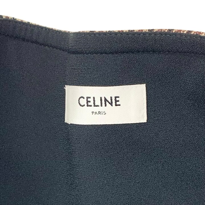 楽天市場】セリーヌ CELINE ボトムス ブラウン系 ゴールド 千鳥格子 