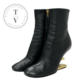 フェンディ FENDI ファースト ブーツ ショートブーツ 靴 シューズ レザー ブラック ゴールド Fロゴ