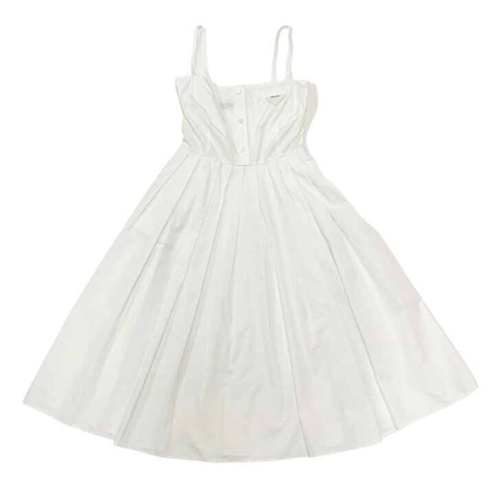楽天市場】プラダ PRADA ポプリン ワンピース コットン ホワイト 白  