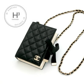 シャネル CHANEL カードケース カード入れ パスケース ブラック ホワイト ゴールド ココマーク ロゴ マトラッセ ショルダーチェーン
