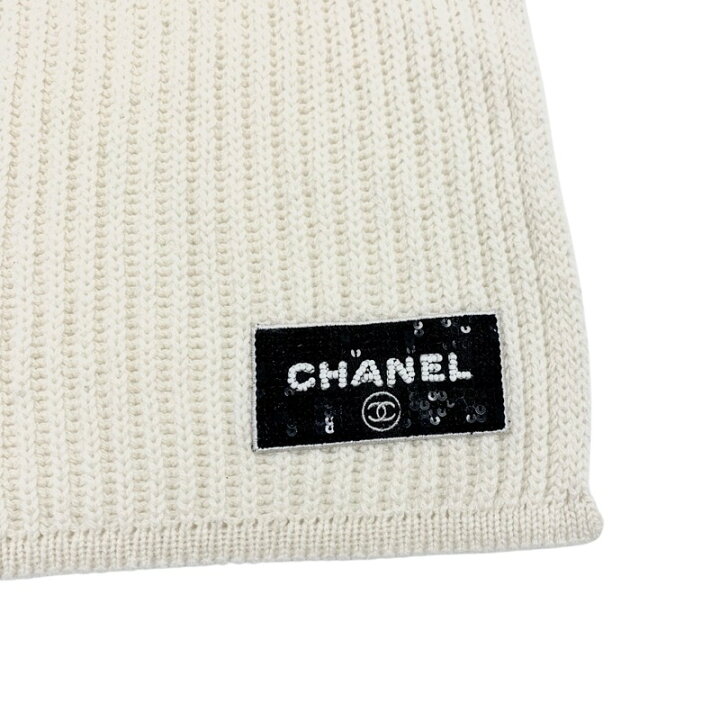 楽天市場】シャネル CHANEL マフラー カシミヤ ホワイト ブラック ココ 