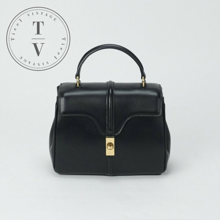 37439 CELINE セリーヌ ミニ 16セーズ サテンドカーフスキン ブラック