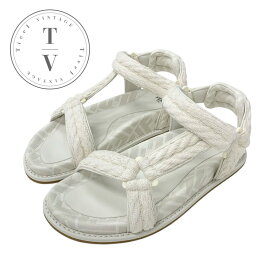 フェンディ FENDI サンダル 靴 シューズ ファブリック アイボリー 未使用 ズッカ ロゴ