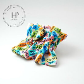 シャネル CHANEL ヘアアクセサリー シルク マルチカラー ココマーク ロゴ リボン シュシュ ヘアゴム