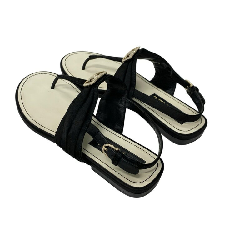 楽天市場】シャネル CHANEL サンダル 靴 シューズ サテン ブラック 黒  