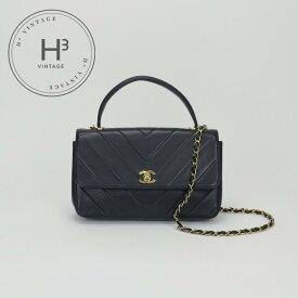 シャネル CHANEL シェブロン Vステッチ バッグ トートバッグ ショルダーバッグ ラムスキン ブラック Black 黒 ゴールド金具 チェーンショルダーバッグ ココマーク ターンロック