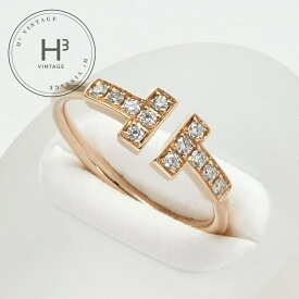 ティファニー TIFFANY&Co. ダイヤモンド ワイヤー リング Tワイヤー ティファニー T リング 指輪 750PG ピンクゴールド ダイヤリング ピンクゴールド