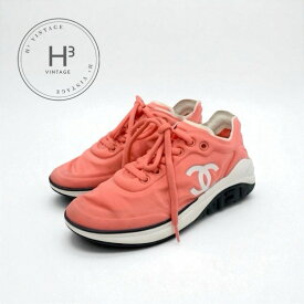 シャネル CHANEL スニーカー 靴 シューズ ファブリック ピンク系 ホワイト ココマーク