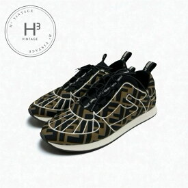 フェンディ FENDI スニーカー 靴 シューズ ファブリック ブラック ブラウン ホワイト 黒 ズッカ ロゴ