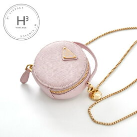 プラダ PRADA ポーチ ピンク ゴールド 未使用 トライアングルロゴ サフィアーノレザー ミニポーチ チャーム ケース