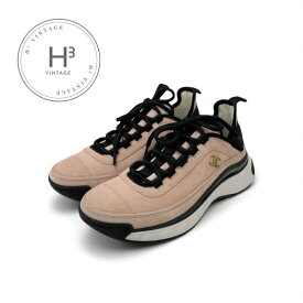 シャネル CHANEL スニーカー 靴 シューズ スエード ファブリック ピンク ブラック ココマーク ロゴ