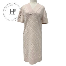 エルメス HERMES ワンピース ウール ピンク 半袖 ニット