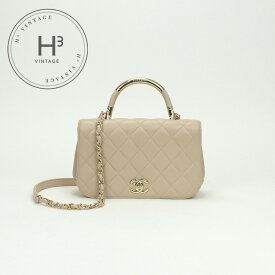 シャネル CHANEL マトラッセ バッグ トートバッグ ショルダーバッグ ラムスキン ベージュ beige ゴールド金具 トップハンドル ココマーク ハンドバッグ チェーンバッグ