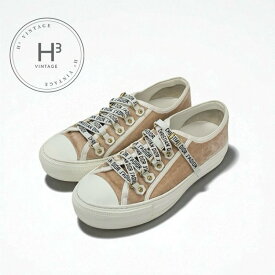 クリスチャンディオール CHRISTIAN DIOR WALK'N'DIOR スニーカー 靴 シューズ ベロア ピンク ホワイト ロゴ