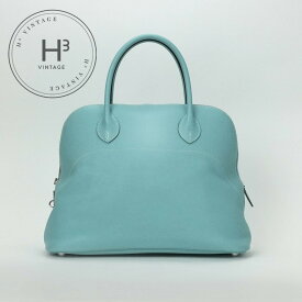 エルメス HERMES ボリードリラックス35 ボリードリラックス 35 ボリード35 バッグ トートバッグ エプソン ブルーアトール blueatoll ブルー blue 青 シルバー金具 ヴォーエプソン