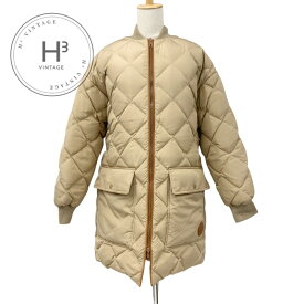 エルメス HERMES アウター ベージュ ブラウン イエロー ダウン リバーシブル ベルト付き