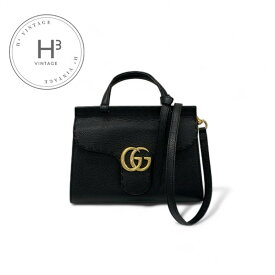 グッチ GUCCI バッグ ショルダーバッグ ブラック 黒 ゴールド GGマーモント ミニトップハンドルバッグ 2way ハンドバッグ