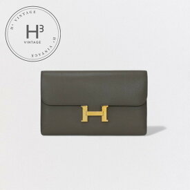 エルメス HERMES コンスタンスロング コンスタンス ロング 財布 長財布 ロングウォレット エプソン エタン Etain グレー Gray ゴールド金具 ヴォーエプソン