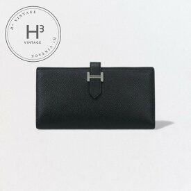 エルメス HERMES ベアンスフレ ベアン スフレ 財布 長財布 ロングウォレット エプソン ノワール Noir ブラック black 黒 シルバー金具 ヴォーエプソン
