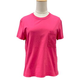 未使用 エルメス HERMES トップス Tシャツ ロゴ 刺繍 コットン ピンク ギフト プレゼント 送料無料