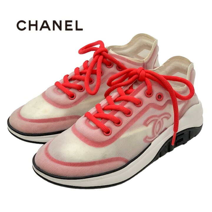 楽天市場】シャネル CHANEL スニーカー ココマーク メッシュ レッド 