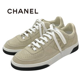 未使用 シャネル CHANEL スニーカー 靴 シューズ ココマーク ロゴ スエード ベージュ ギフト プレゼント 送料無料
