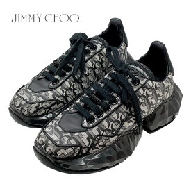 未使用 ジミーチュウ JIMMY CHOO ダイヤモンド スニーカー 靴 シューズ ラメ ロゴ レザー ブラック シルバー ギフト プレゼント 送料無料