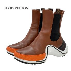 ルイヴィトン LOUIS VUITTON ブーツ ショートブーツ アンクルブーツ アークライトライン サイドゴア レザー ブラウン ギフトプレゼント 送料無料