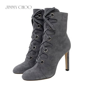 未使用 ジミーチュウ JIMMY CHOO ブーツ ショートブーツ 靴 シューズ レースアップ スエード グレー ギフト プレゼント 送料無料