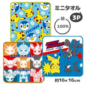 ポケモン プチタオル3P{雑貨 キャラクター}{ギフト 誕生日 プレゼント 景品}{イベント 子ども会 幼稚園 施設}[子供会 保育園 幼稚園 景品 イベント お祭り プレゼント 人気]【色柄指定不可】【不良対応不可】