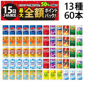【4/15限定！50％で最大全額ポイントバック】【 送料無料 最強配送 】 炭酸飲料 ジュース ミニ缶 160ml 13種 2ケース 詰め合わせ アソート セット 合計60本 まとめ買い