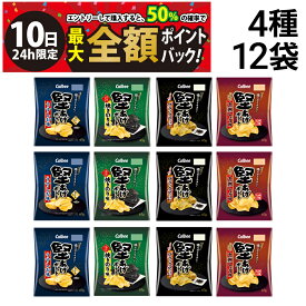 【6/10限定！50％で最大全額ポイントバック】【 送料無料 最強配送 】 カルビー 堅あげポテト 4種 食べ比べ 詰め合わせ アソート セット 計12袋 まとめ買い