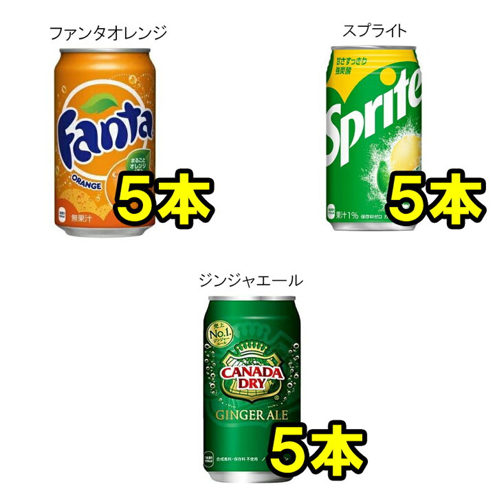 楽天市場 送料無料 人気炭酸飲料 缶 350ml 炭酸ジュース ジュース 詰め合わせ セット 5種 合計25本 コカコーラ ファンタオレンジ ファンタグレープ ジンジャエール スプライト 当店オススメ Tigtig 楽天市場店